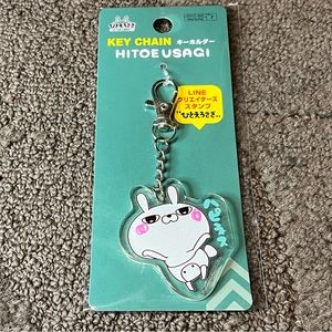 LINE Hitoe Usagi Acrylic Keychain Japan Exclusive Mascot Kawaii Bunny Rabbit